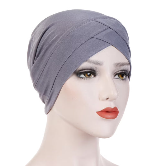 Women's Headbands Solid India Hat Muslim Ruffle Cancer Chemo Beanie Turban Wrap Scarf Cap Yoga Workout Hair Accessories Saving Clearance
