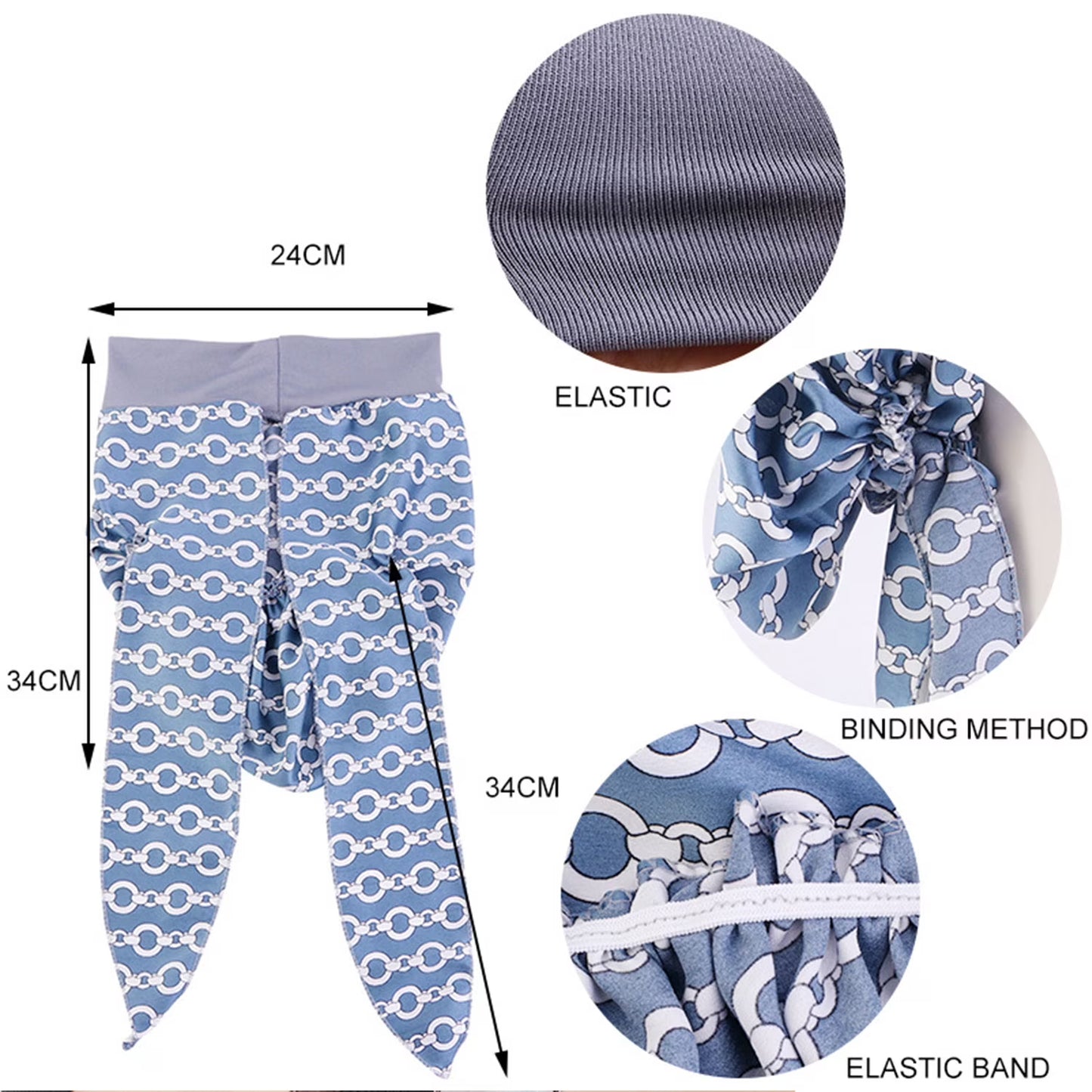 3Pcs Chemo Head Scarf Caps, Muslim Bandana Stretch Turban Hat, Pre Tied Headwear Scarf for Women (Black, Blue, Brown)